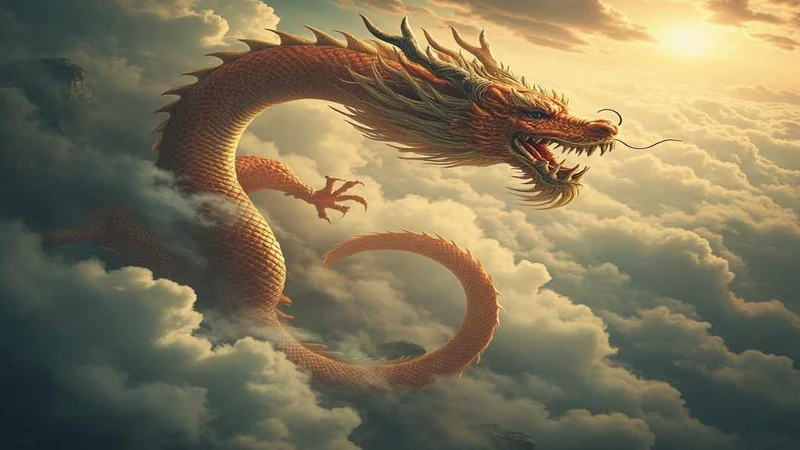 Serpentine Chinese dragon art as tattoo motif inspiration