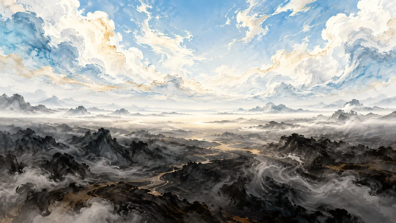 Artistic separation of light sky and dark earth